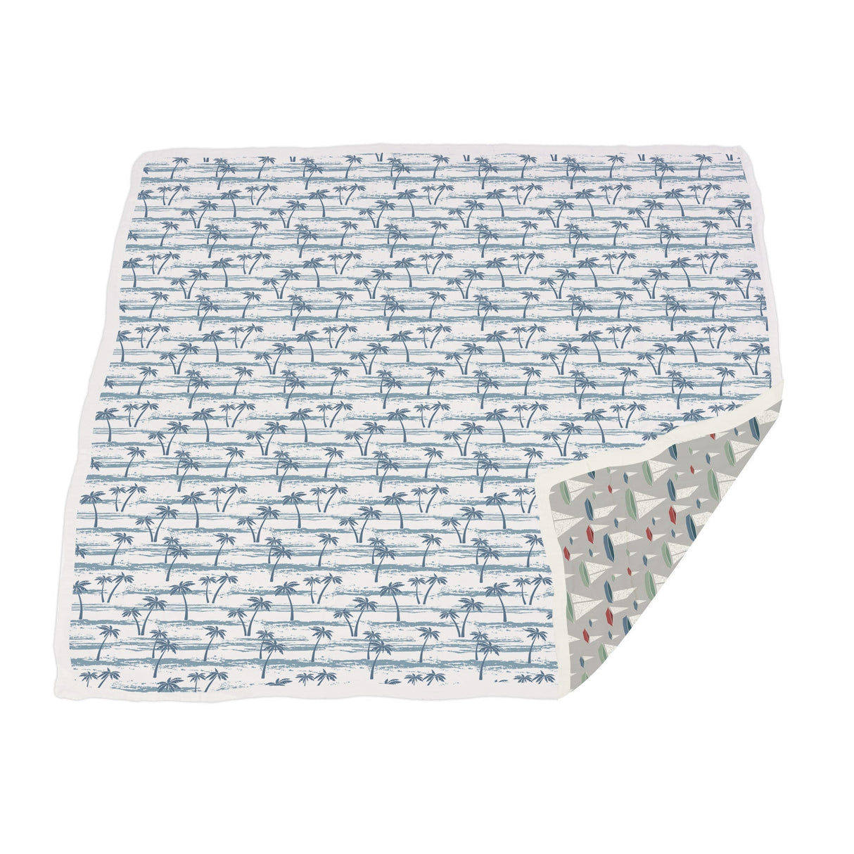 Ocean Palm Trees and Marina Sailboats Bamboo Newcastle Blanket-2