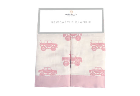 Pink Monster Trucks Bamboo Newcastle Blankie-0