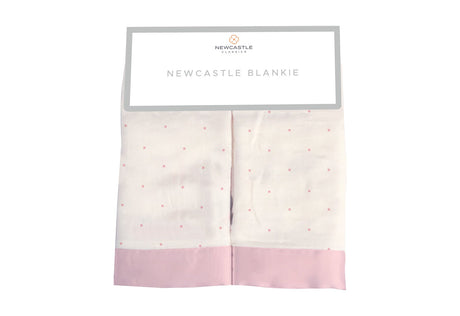 Pink Polka Dot Bamboo Newcastle Blankie-0