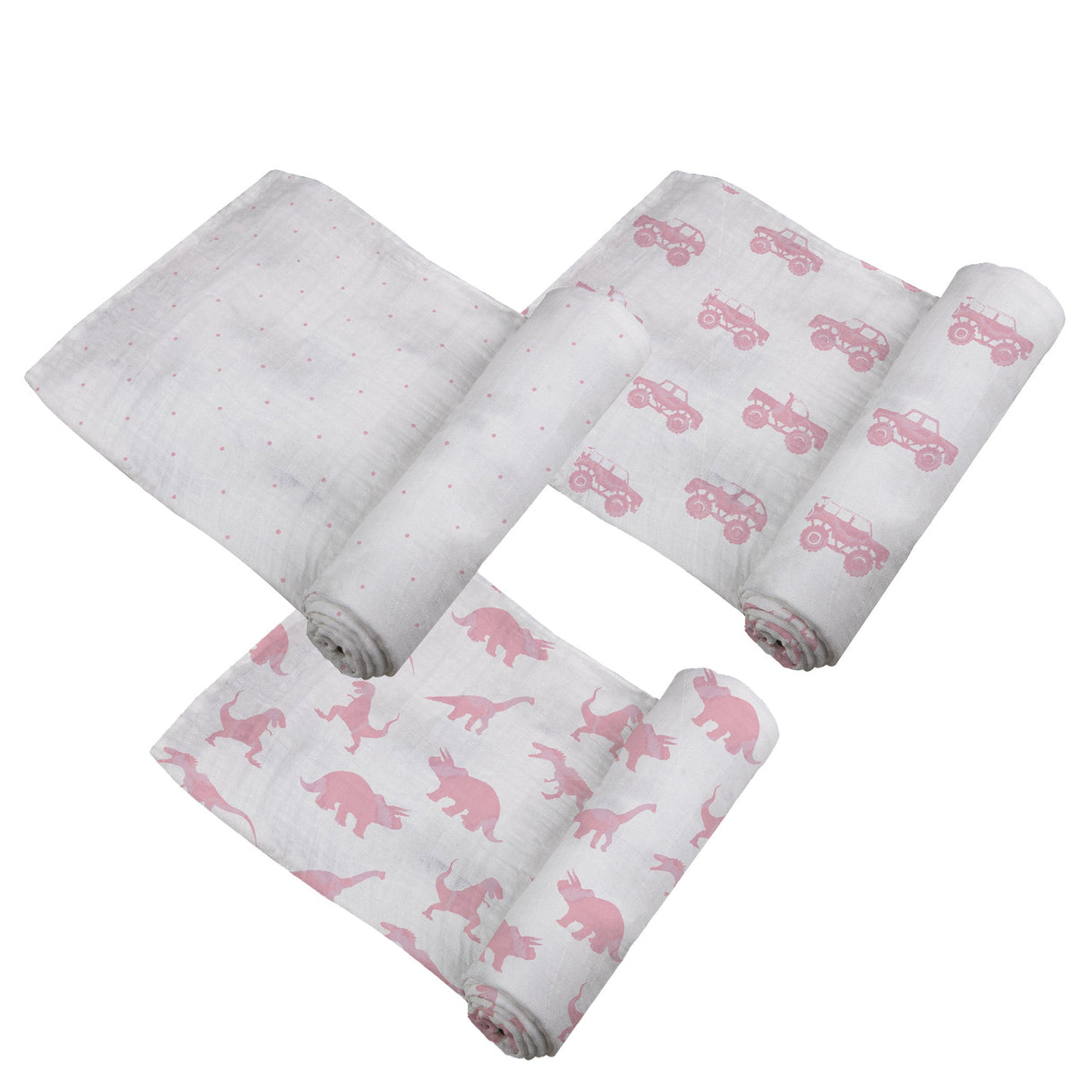 Pretty In Pink Bamboo Muslin Swaddle 3PK-2