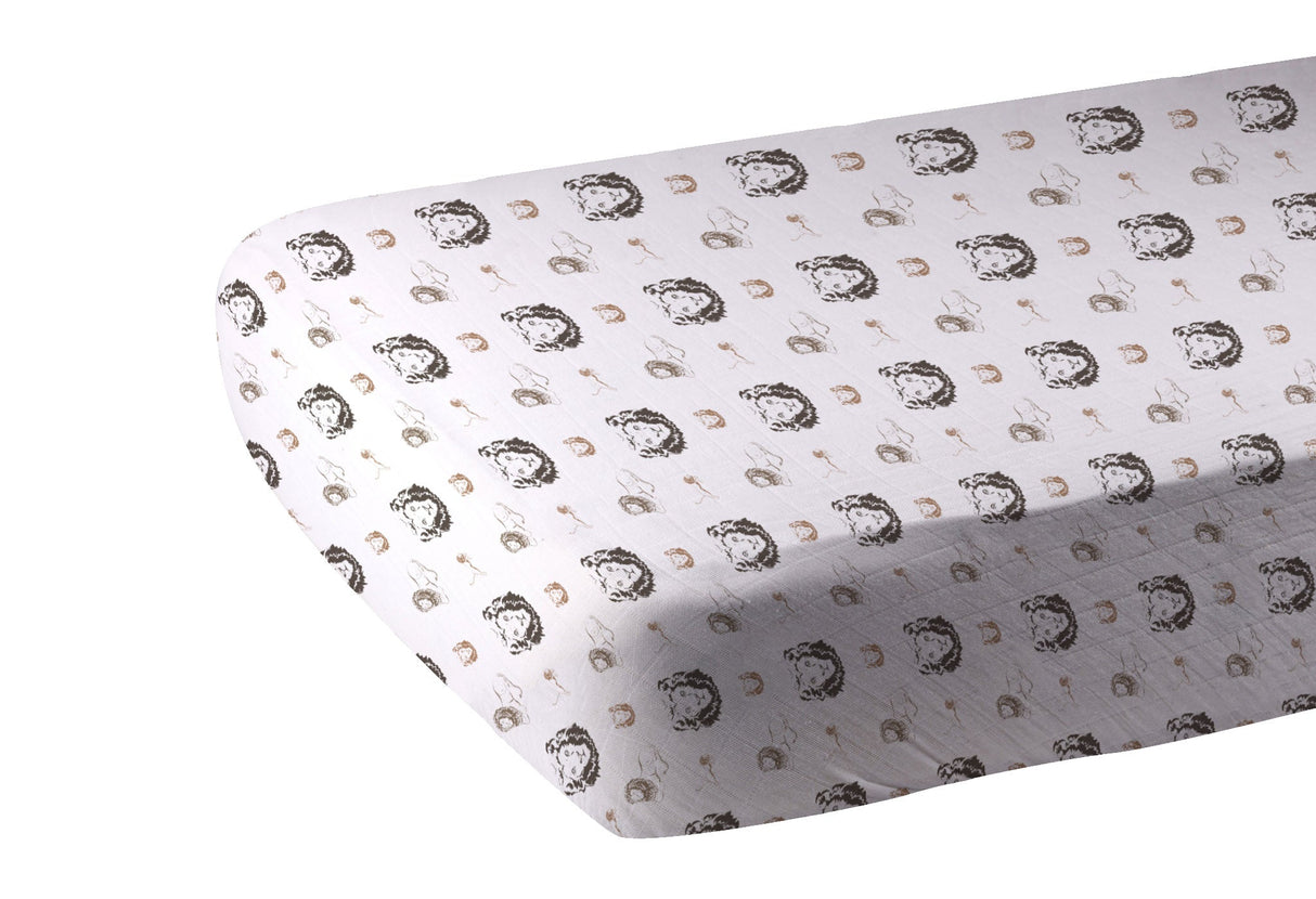 Hear Me Roar Lion Bamboo Muslin Crib Sheet-1