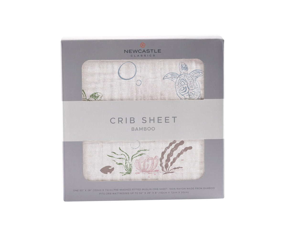 Turtles Bamboo Muslin Crib Sheet-0