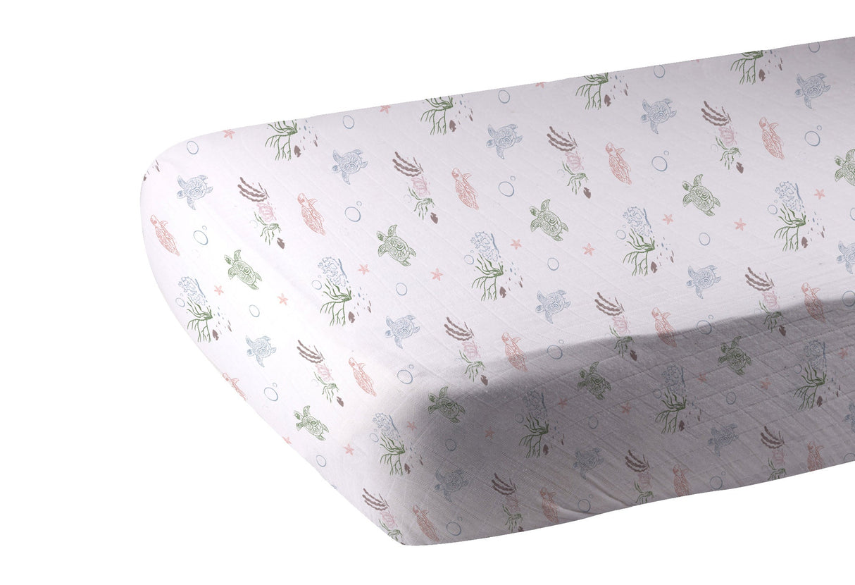 Turtles Bamboo Muslin Crib Sheet-1