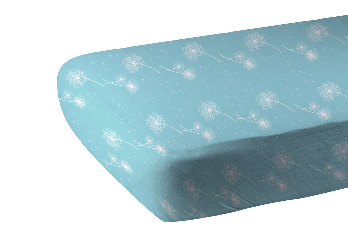 Dandelion Seeds Bamboo Muslin Crib Sheet-1