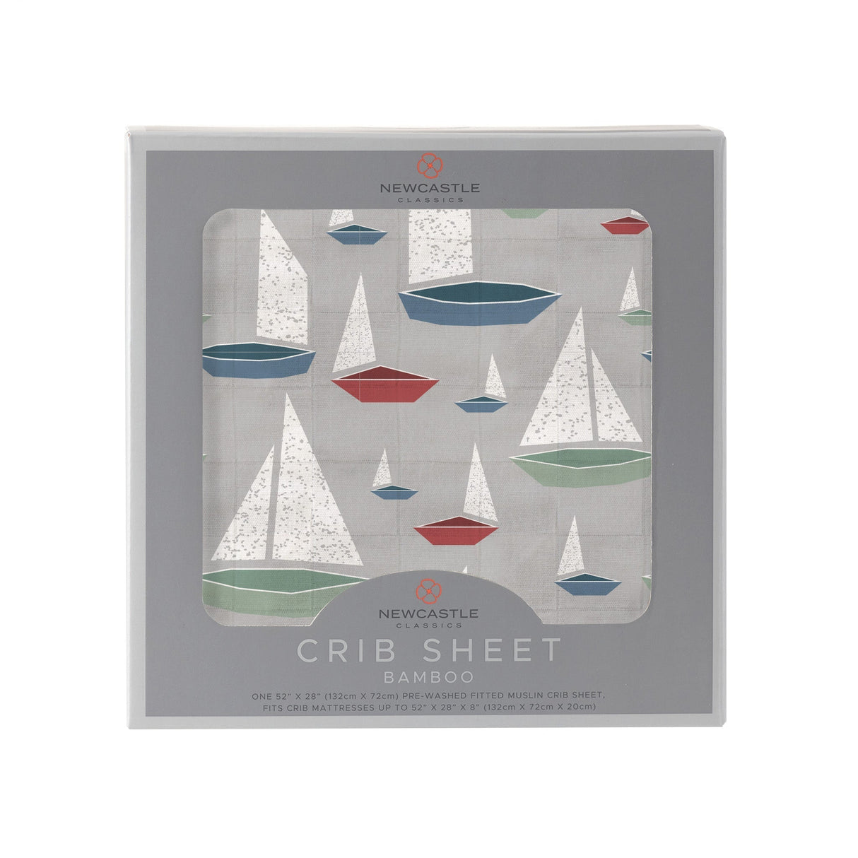 Marina Sailboats Bamboo Muslin Crib Sheet-0