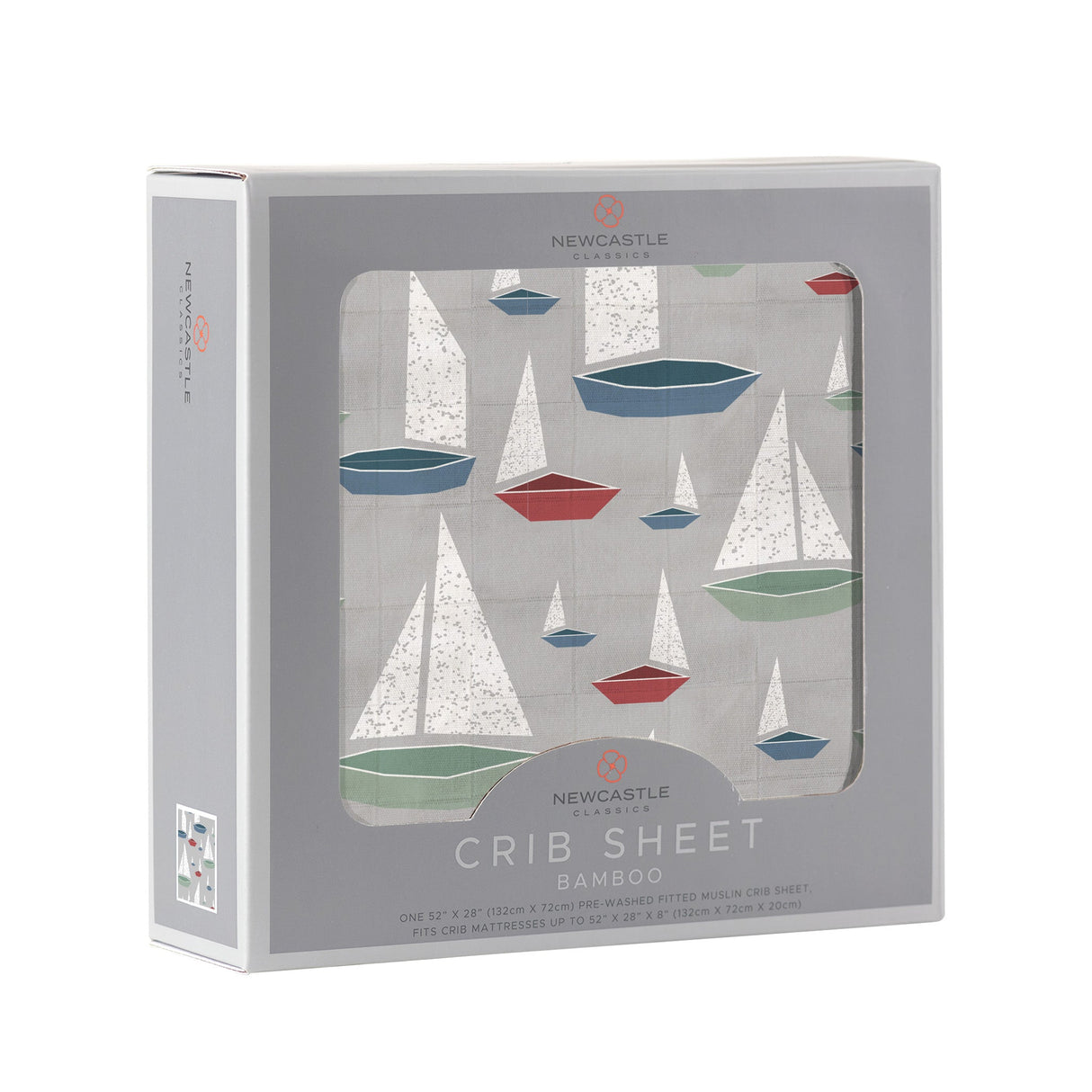 Marina Sailboats Bamboo Muslin Crib Sheet-2