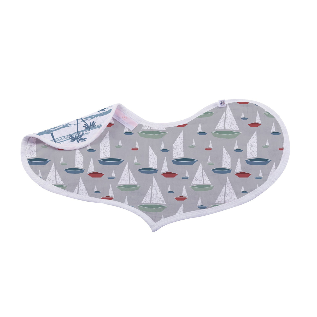 Heart Bib 2PK | Bamboo Muslin | Ocean Tides-1