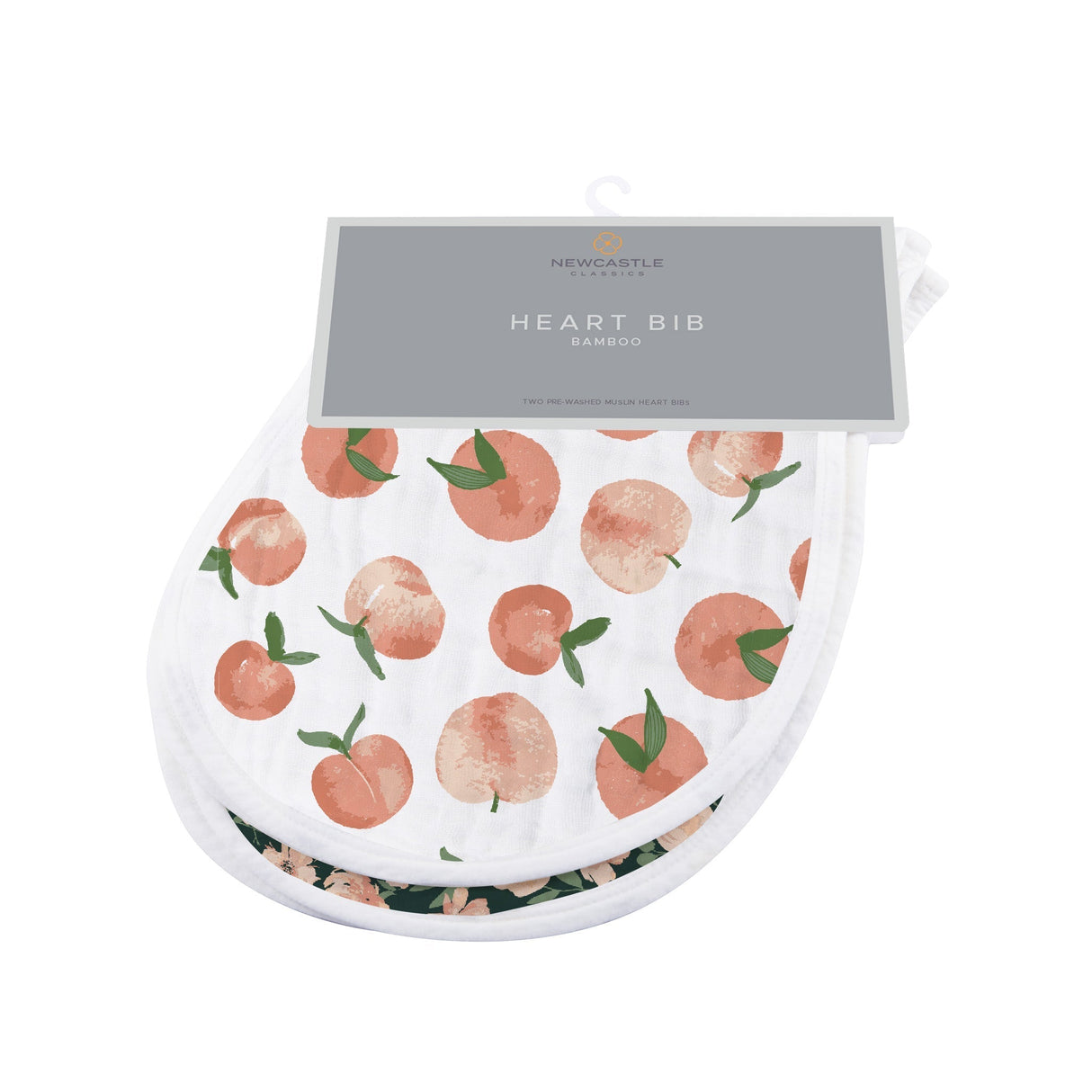 Heart Bib 2PK | Bamboo Muslin - Canyon Sunset -0