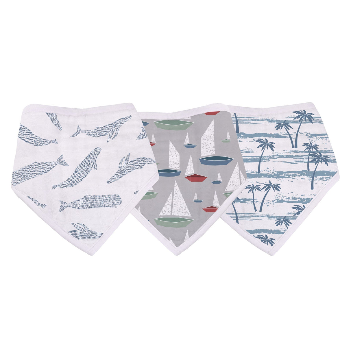 Bandana Bibs 3PK | Ocean Tides - Bamboo Muslin-1