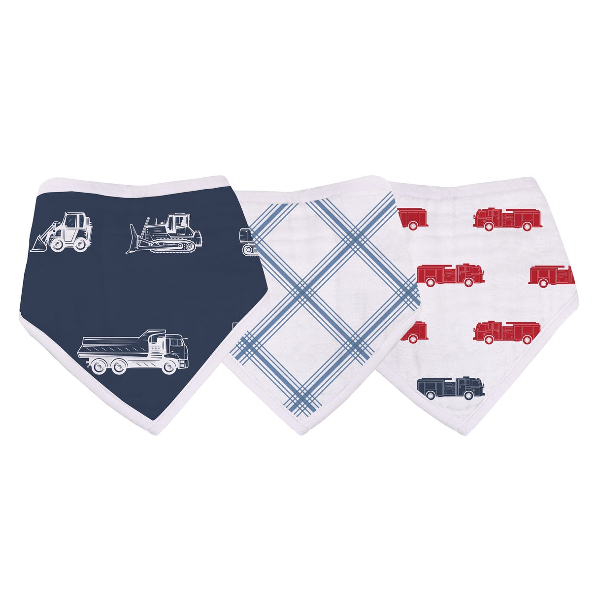 Bandana Bibs 3PK | Things That Go - Bamboo Muslin-1