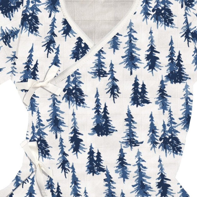 Indigo Forest Bamboo Newcastle Mini Robe - Sumiye Co
