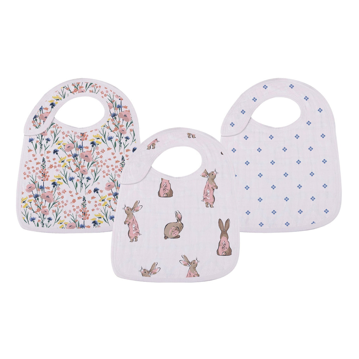 Snap Bibs 3PK | Wildflowers - Bamboo Muslin-1