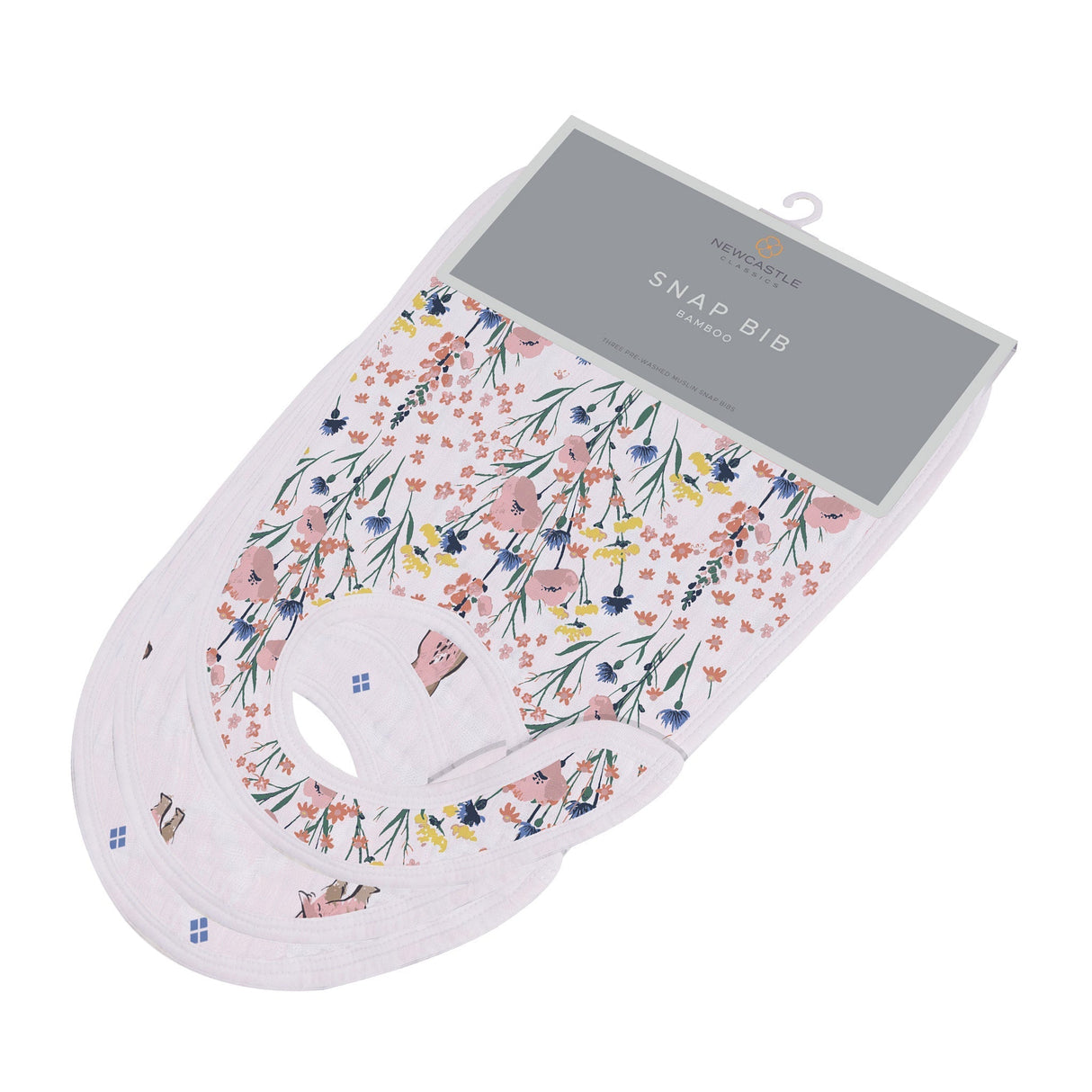 Snap Bibs 3PK | Wildflowers - Bamboo Muslin-0