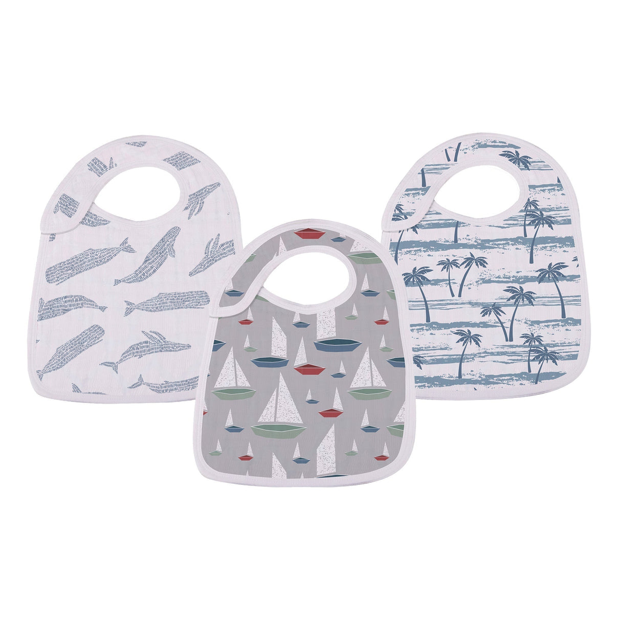 Snap Bibs 3PK | Ocean Tides - Bamboo Muslin-1