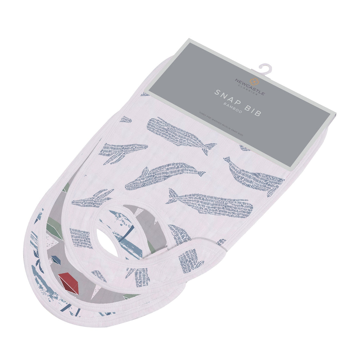 Snap Bibs 3PK | Ocean Tides - Bamboo Muslin-0