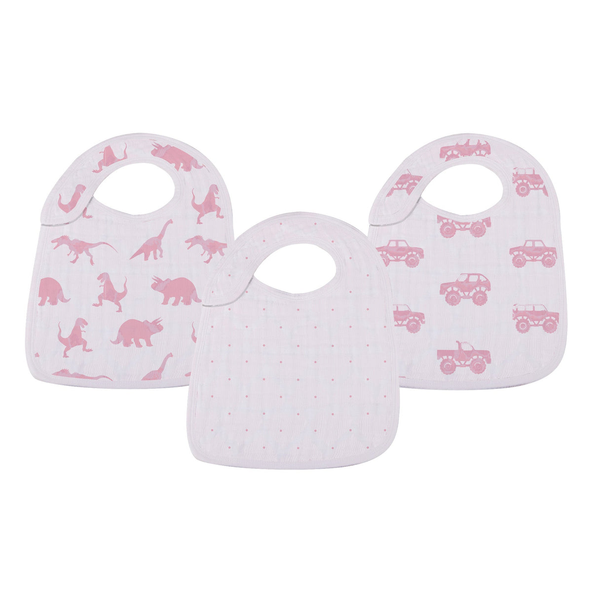 Pretty In Pink Bamboo Snap Bibs 3PK-1