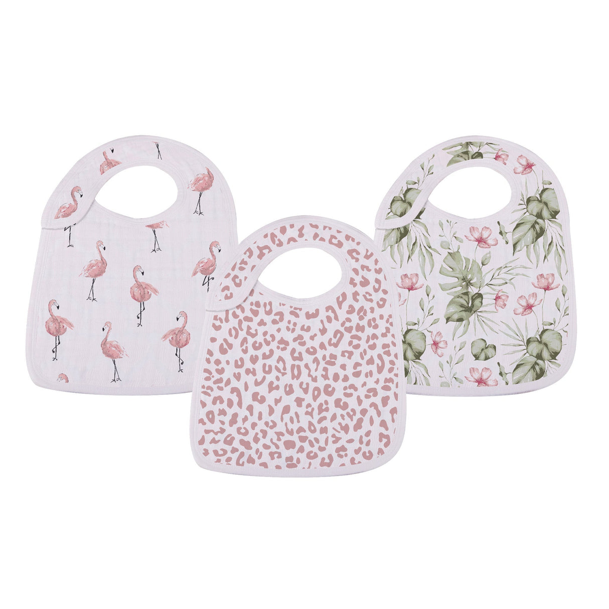 Tropical Paradise Bamboo Snap Bibs 3PK-1