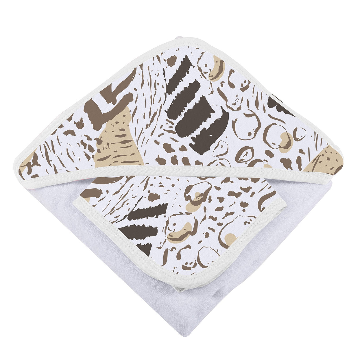 Animal Print Bamboo Hooded Towel and Washcloth Set-3