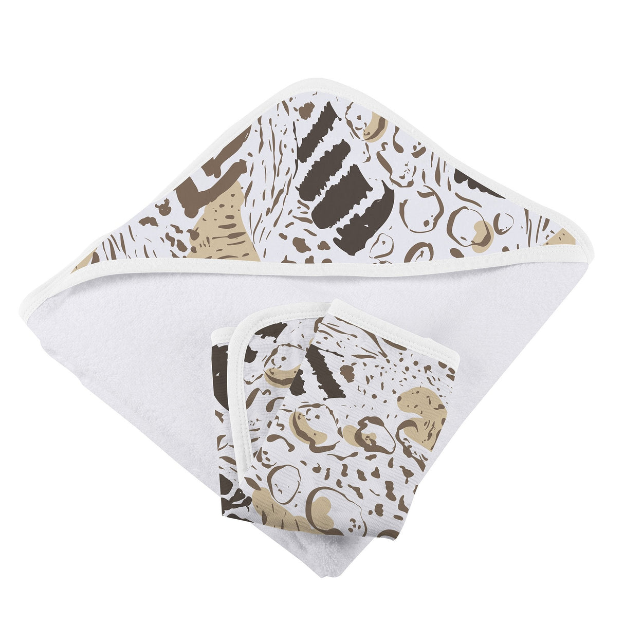 Animal Print Bamboo Hooded Towel and Washcloth Set-2