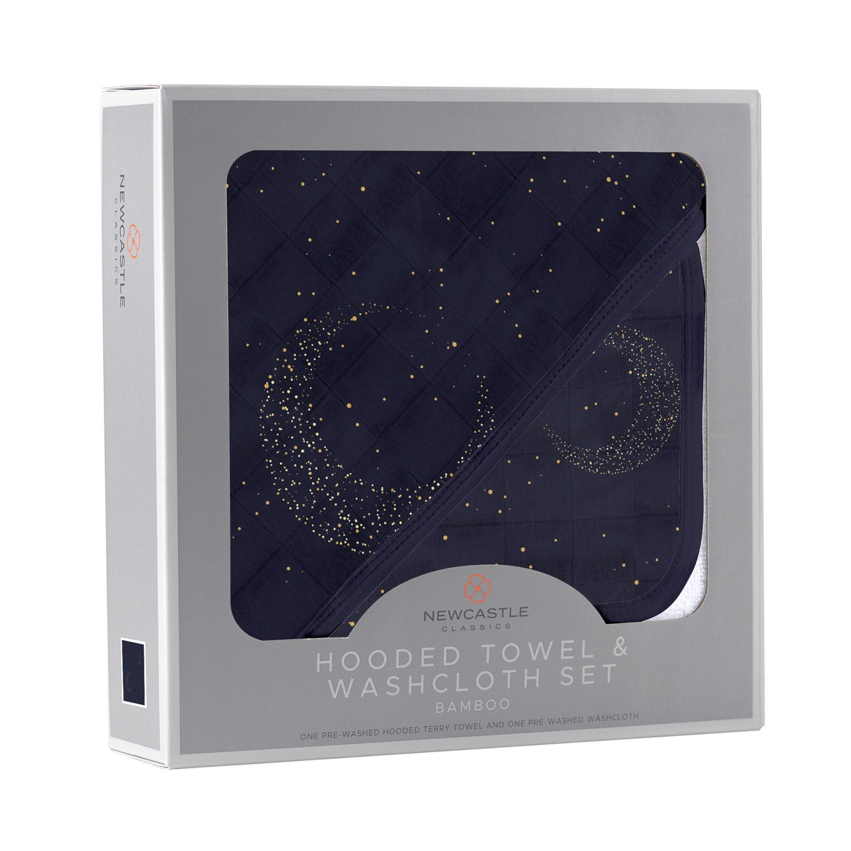 Midnight Moon Bamboo Hooded Towel and Washcloth Set-3