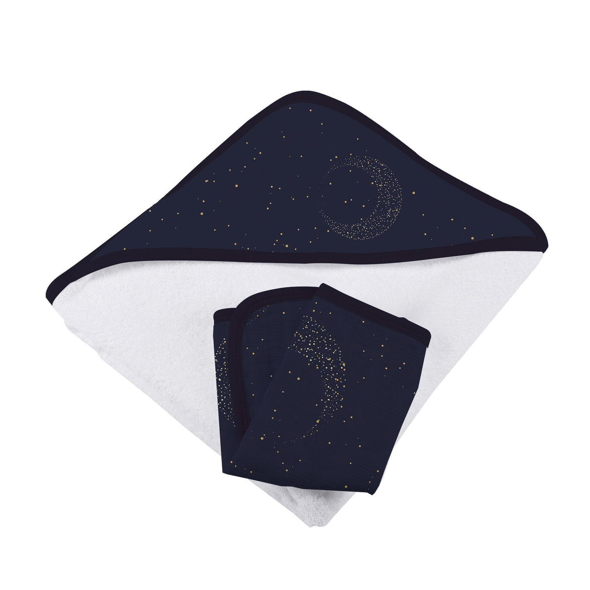 Midnight Moon Bamboo Hooded Towel and Washcloth Set-2