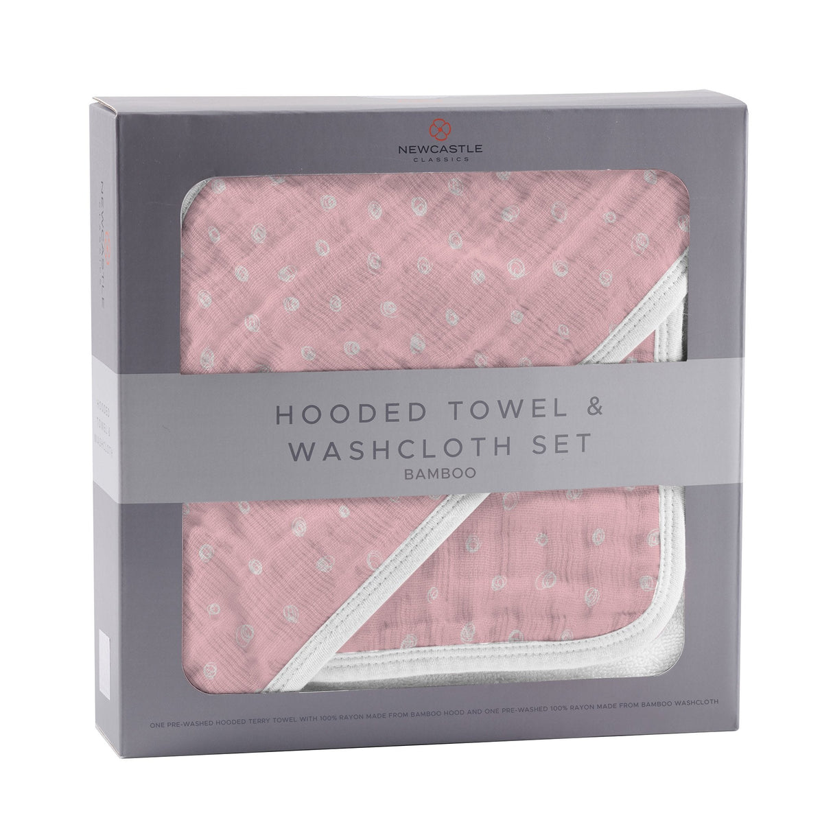 Pink Pearl Polka Dot Hooded Towel and Washcloth Set-3