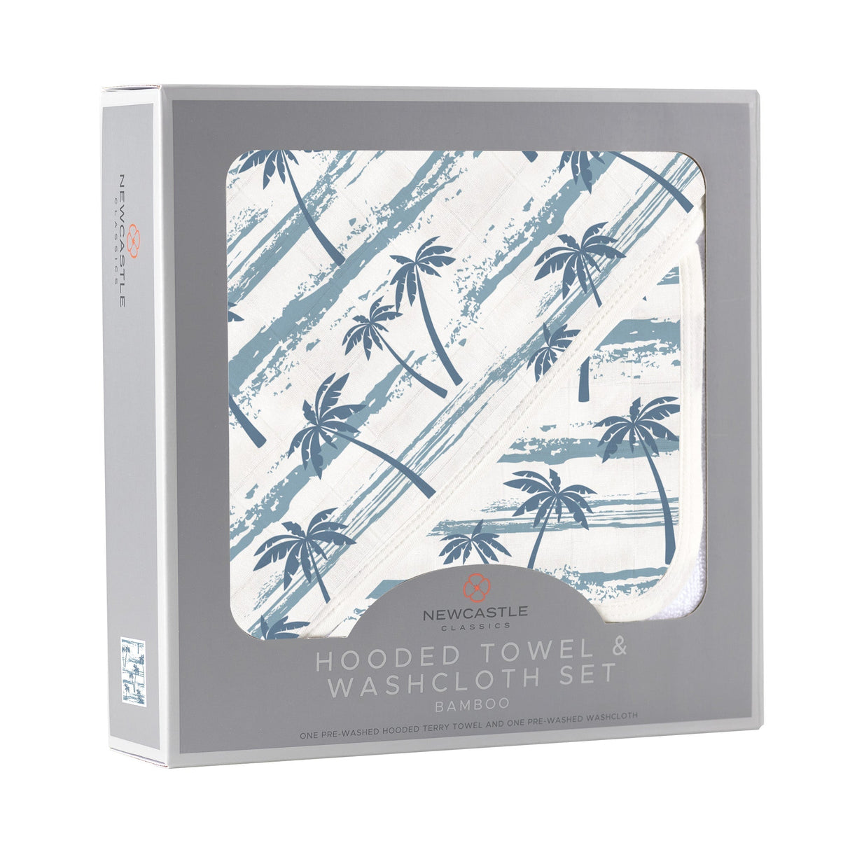 Ocean Palm Trees Bamboo Hooded Towel and Washcloth Set-4