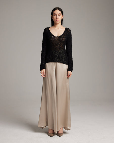 Silk Palazzo Pants - Sumiye Co