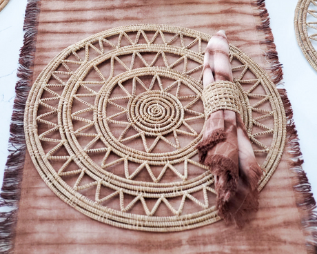 Roda Woven Palm Fiber Placemat - Natural (Set of 2) - Sumiye Co