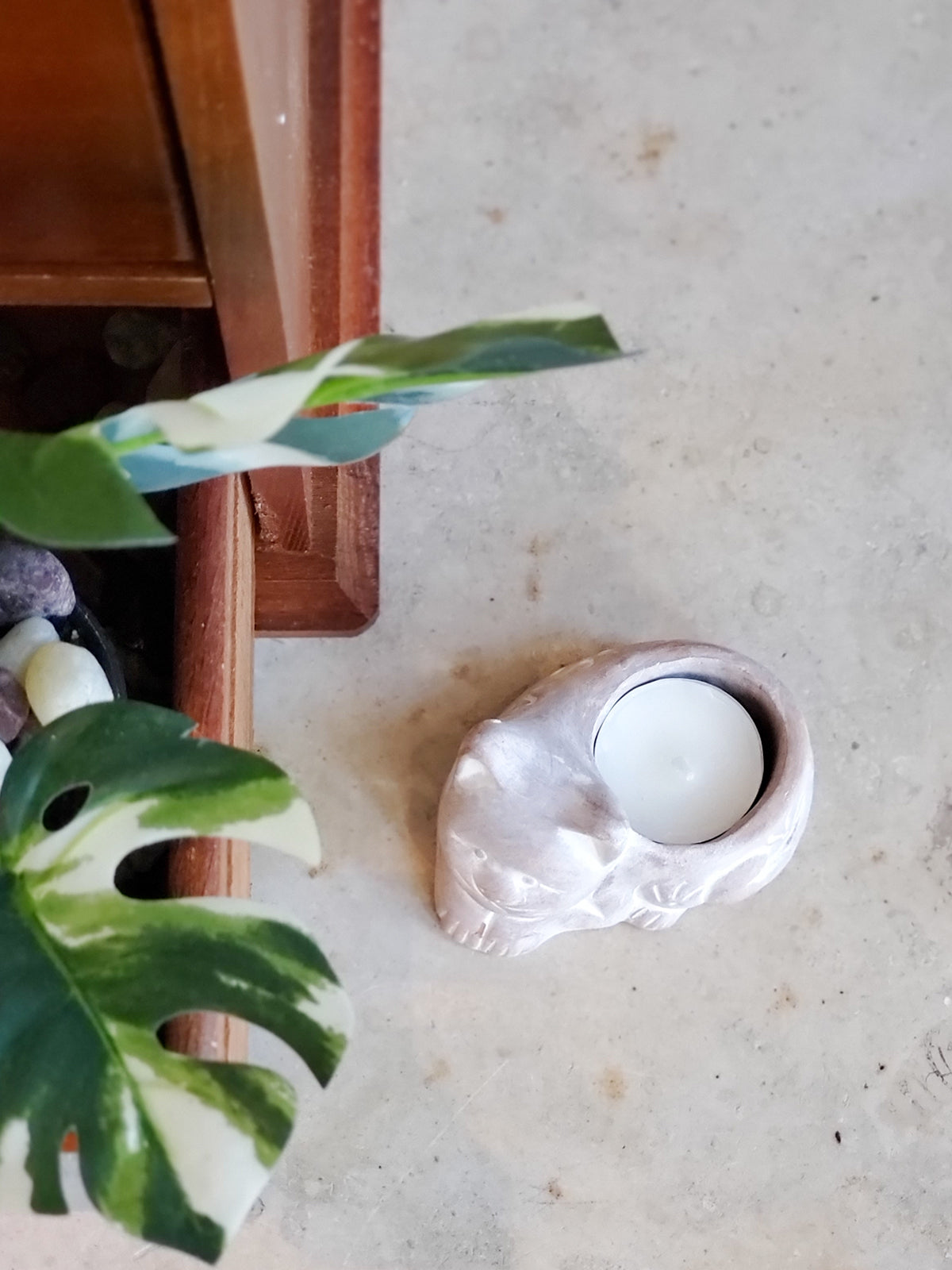 Tea Light Candle Holder | Terracotta Cat-2