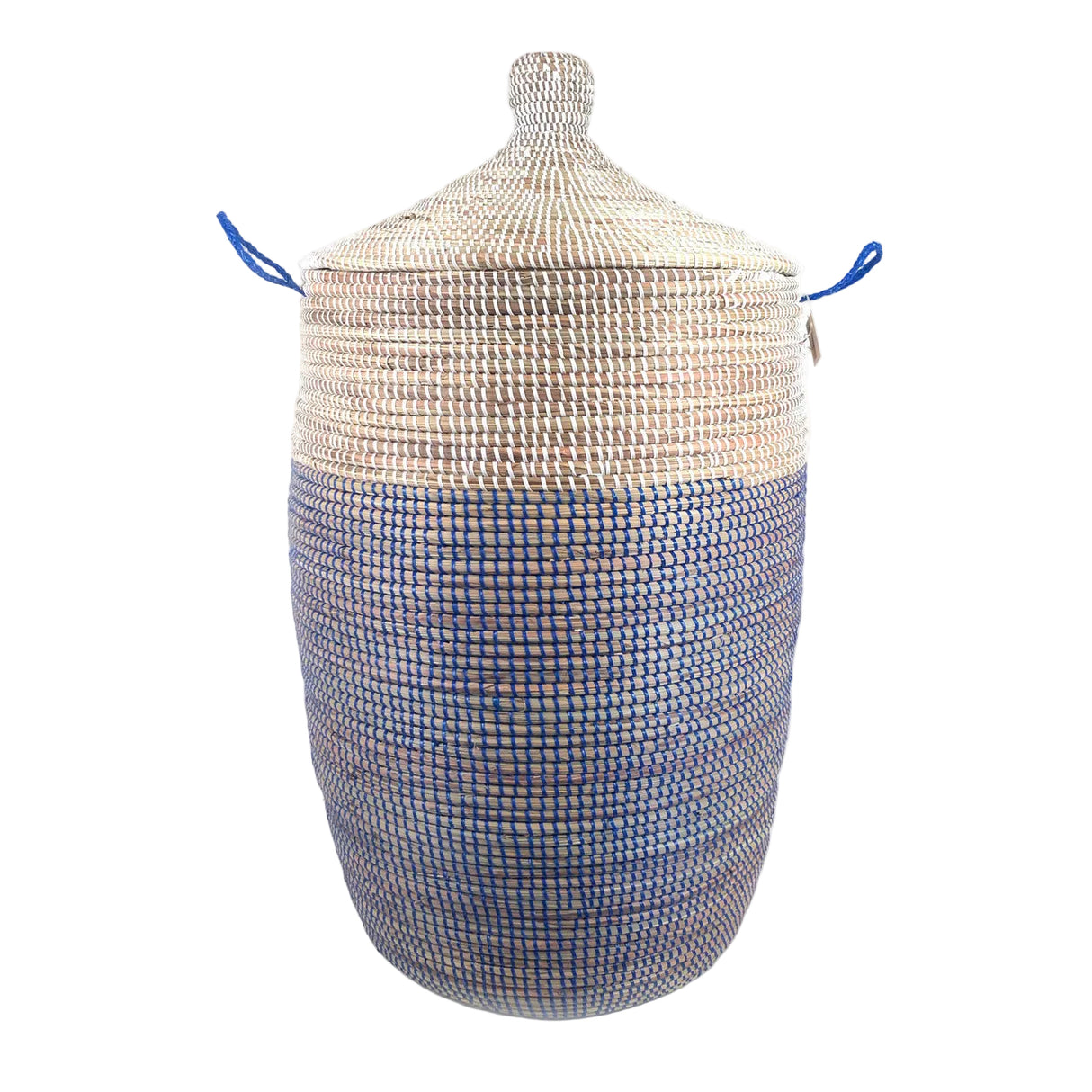 Large Two-Tone Basket 30" x 16.5" - Navy + White - Sumiye Co