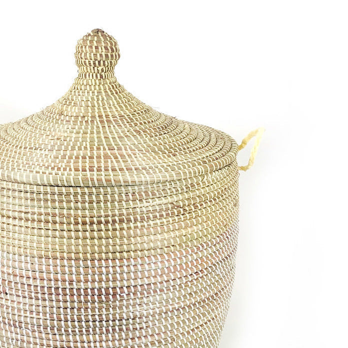 Medium Two-Tone Basket - Natural + White - Sumiye Co