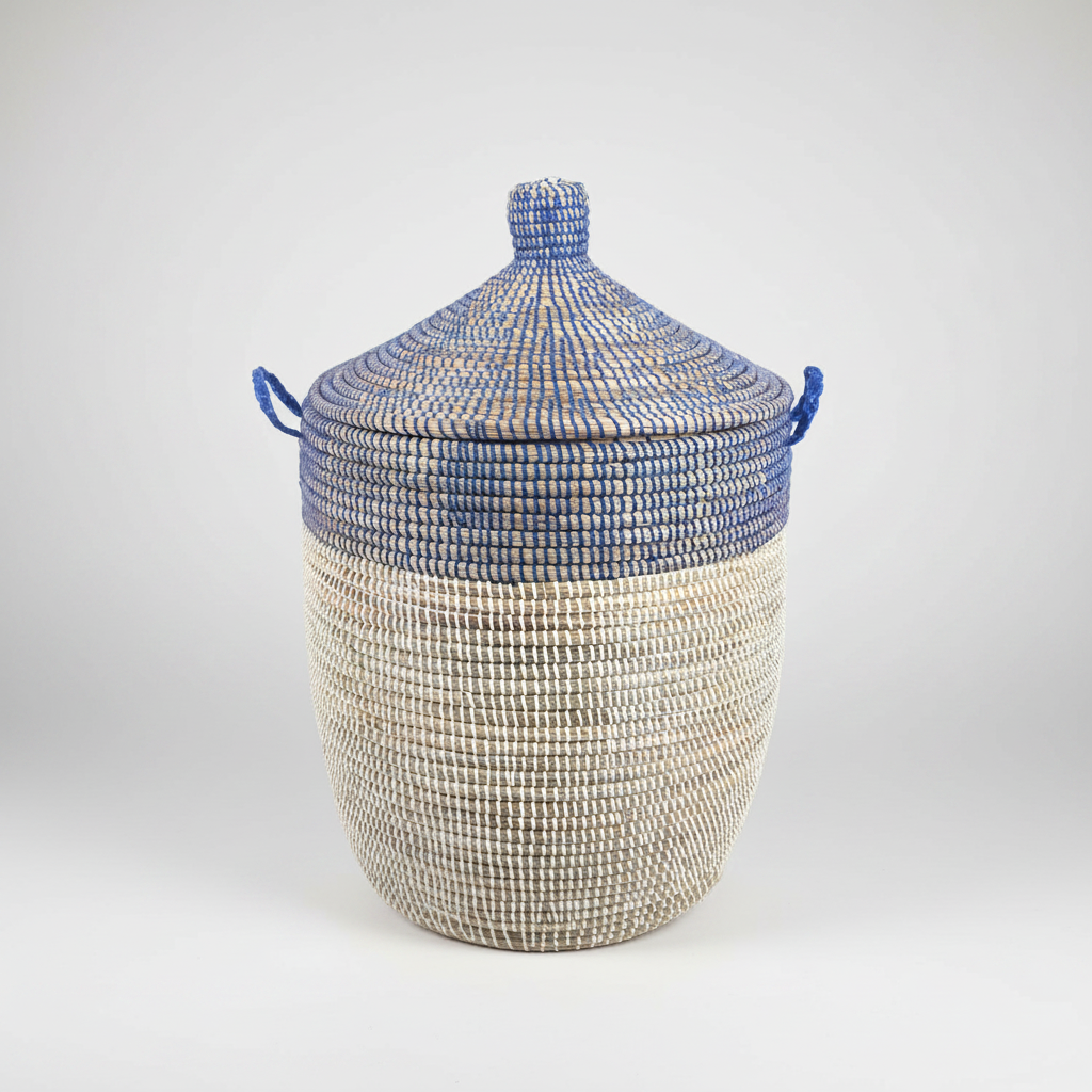Medium Two-Tone Basket - Navy + White
