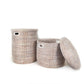 Flat Lid Basket White - Large 20" x 16" | Handwoven Storage Basket