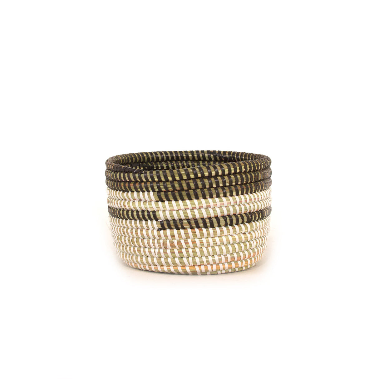 Black and White Stripe Basket - Small 5.5"-4" - Sumiye Co