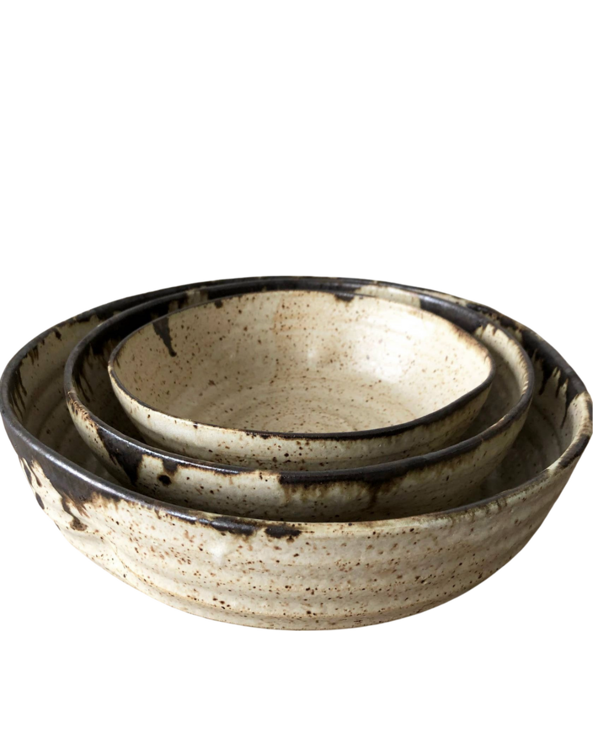 Luna Nesting Bowls | Farmhouse Style Stoneware Clay - Sumiye Co