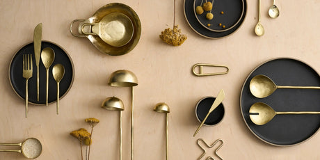 Forge Brass Coffee Scoops - Set of 2 - Sumiye Co