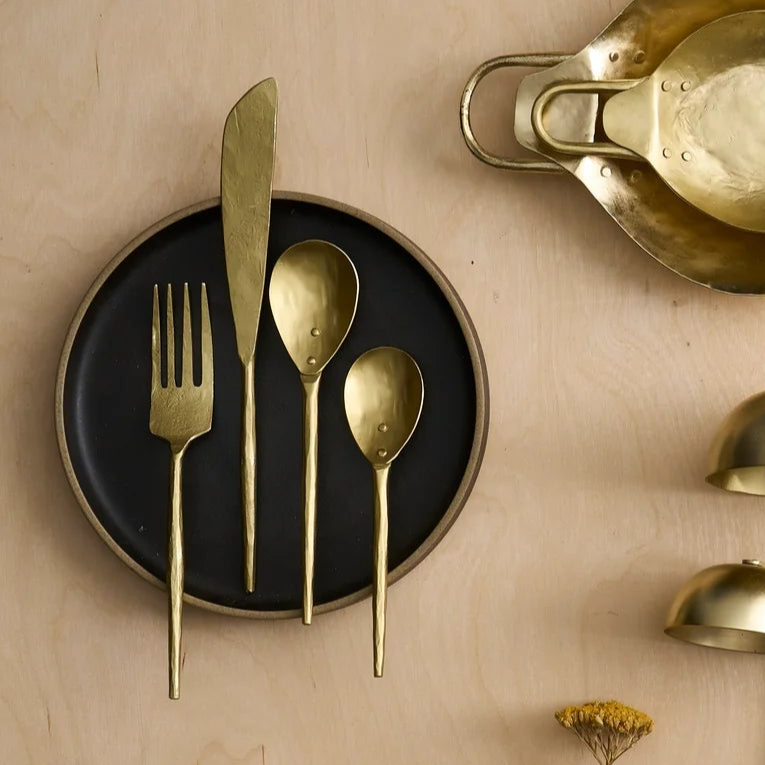 Forge Brass Mini Spoons - Set of 3 - Sumiye Co