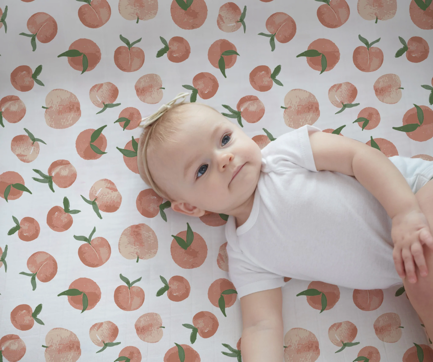 Crib Sheet | Bamboo Muslin - Carnelian Peaches