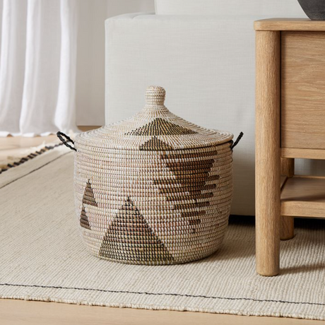 Storage Basket Graphic Print Black and White - Large - Sumiye Co