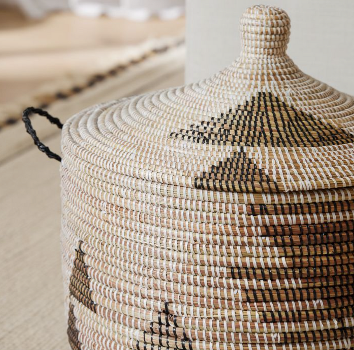 Storage Basket Graphic Print Black and White - Large - Sumiye Co