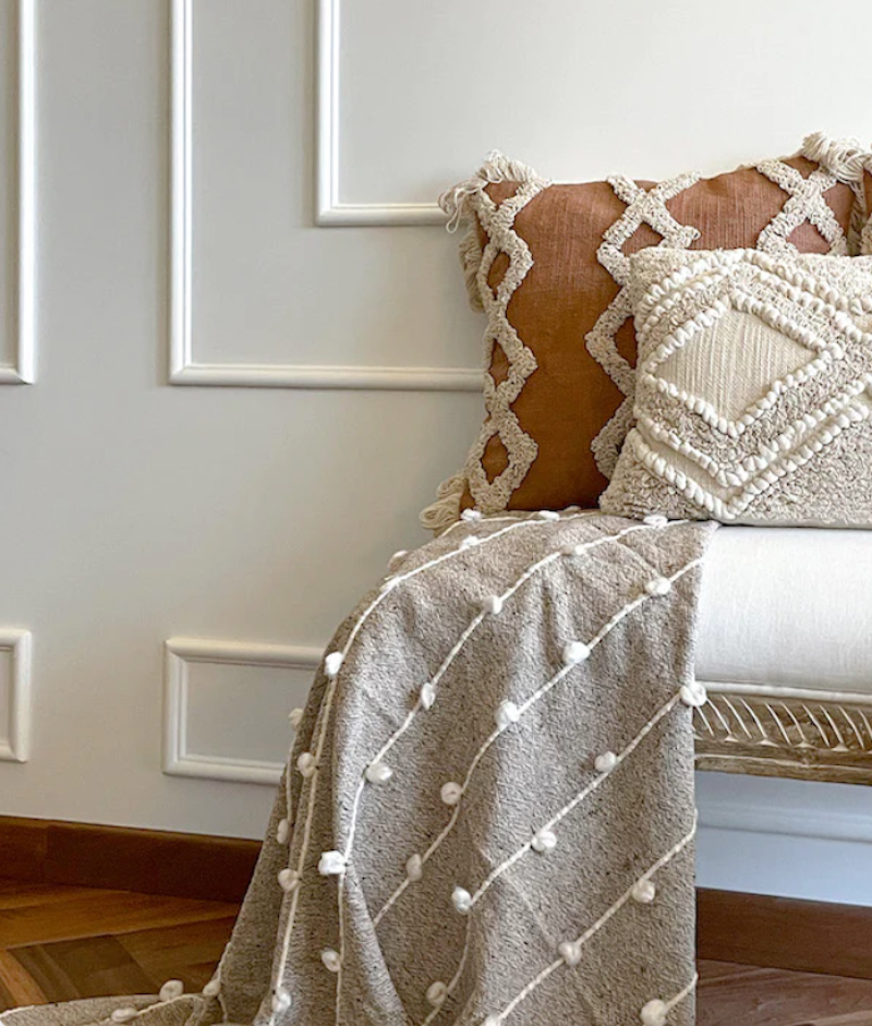 20" x 12" Ember Shaggy Throw Pillow Cover - Sumiye Co