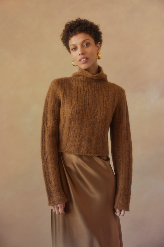 Ribbed Cropped Sweater - Sumiye Co