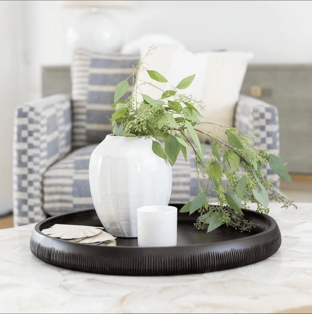 Hand-Carved Mango Wood Large Tray - Sumiye Co