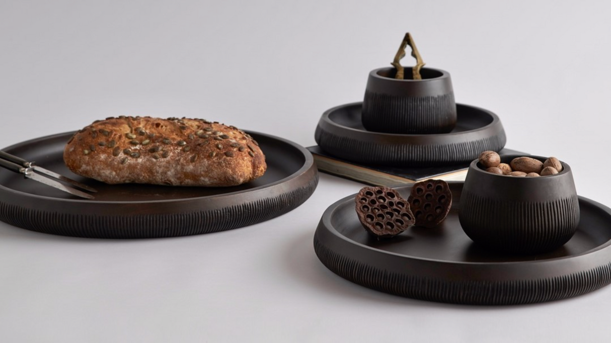 Hand-Carved Mango Wood Large Tray - Sumiye Co