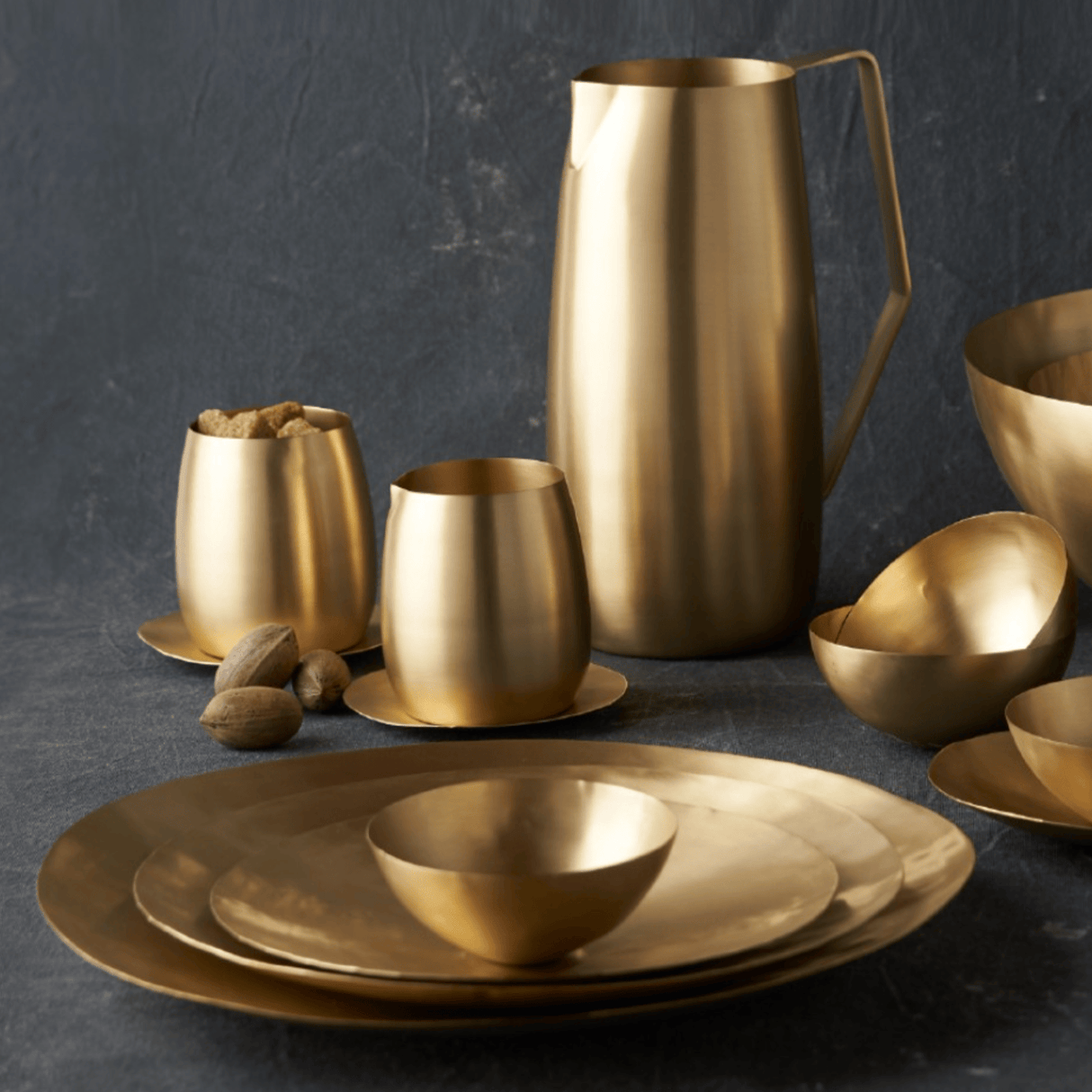Brass Plates Assorted Set of 4 - Sumiye Co