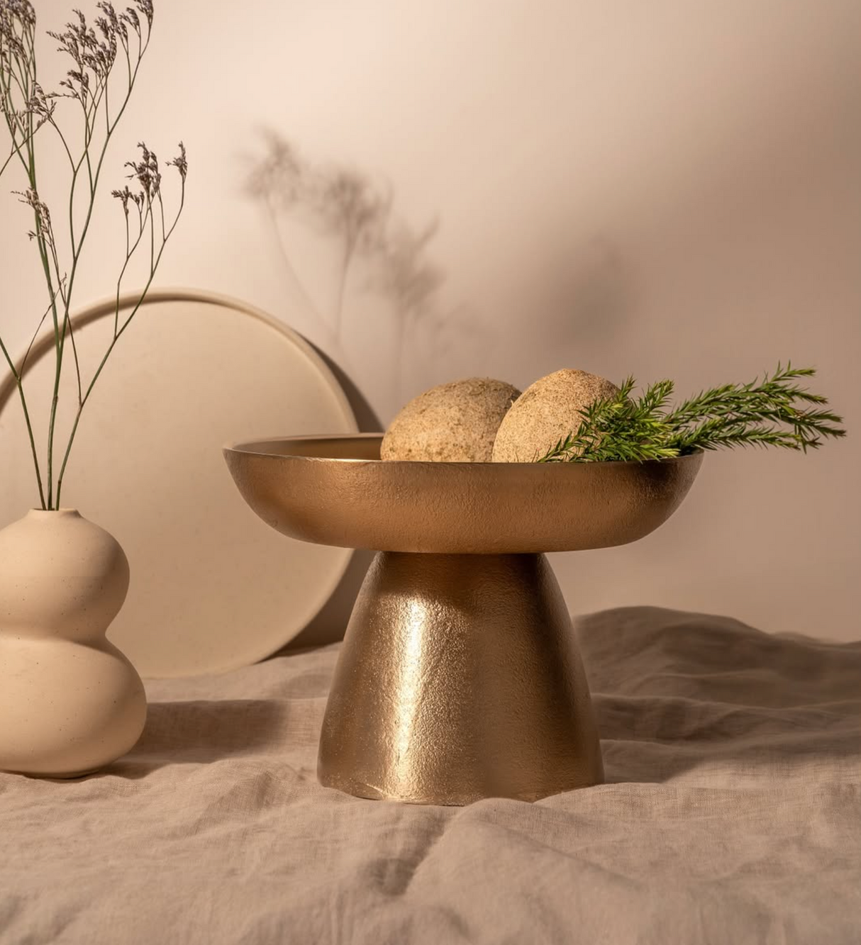 Antique Brass Small Pedestals Set of 2 - Sumiye Co