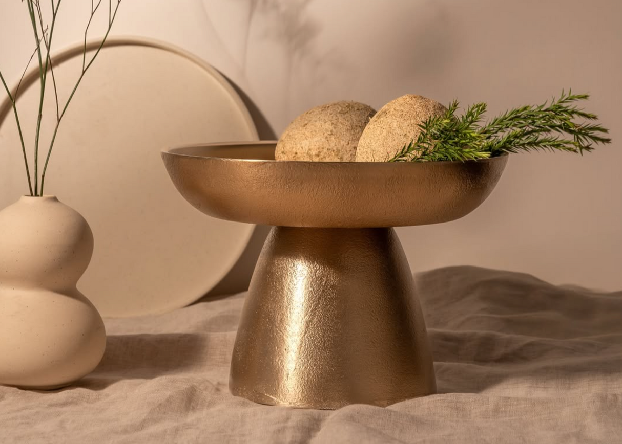 Antique Brass Small Pedestals Set of 2 - Sumiye Co