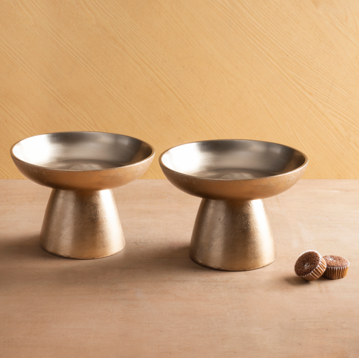 Antique Brass Small Pedestals Set of 2 - Sumiye Co