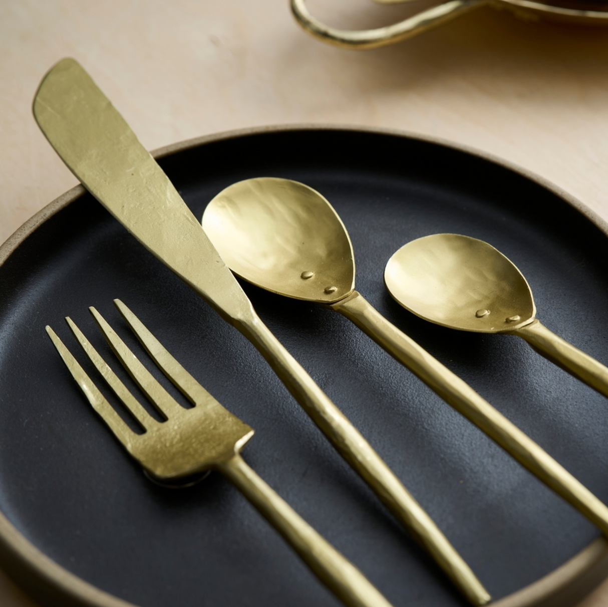 Forge Brass Flatware - Set of 4 - Sumiye Co